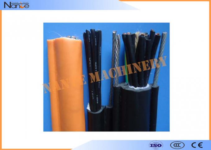 Negro o gris plano del cable de transmisión del PVC del cable eléctrico del filamento plano mezclado del cobre 0