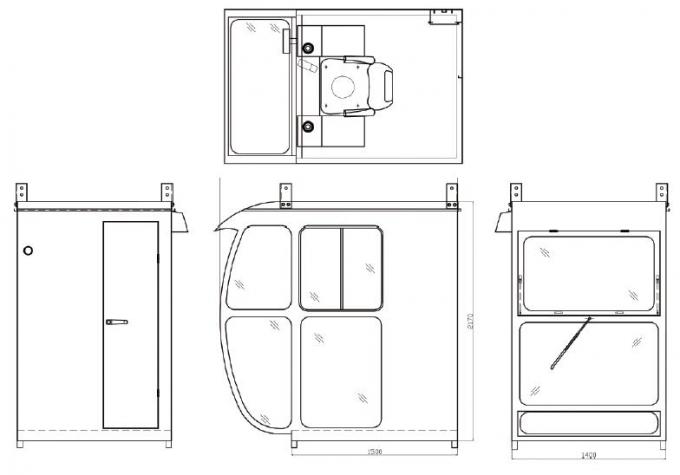 Cabina blanca/roja de la grúa de arriba con Seat ajustable/la palanca de mando 2