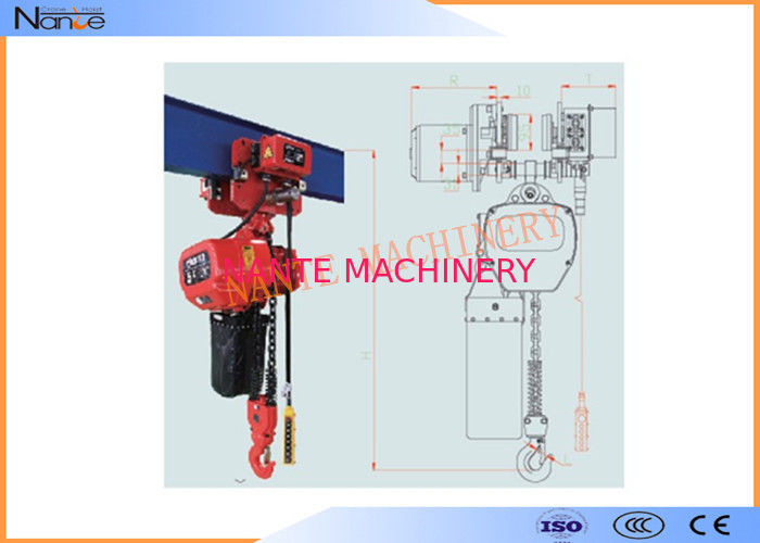 Single Phase IP54 / IP55 10 Ton Electric Chain Hoist Can Use In Rain Sea Chemicals